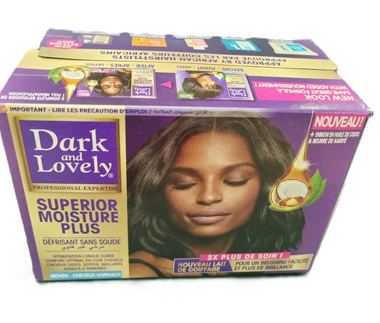 Dark and Lovely Moisture Plus Aucun bave Défrisant Normal Lot 1